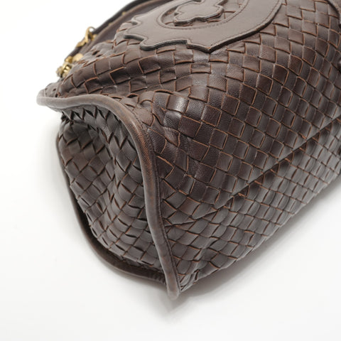 BOTTEGAVENETA INTRECCIATO leather Shoulder Bag Brown WS28176