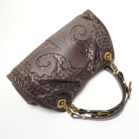 BOTTEGAVENETA INTRECCIATO leather Shoulder Bag Brown WS28176
