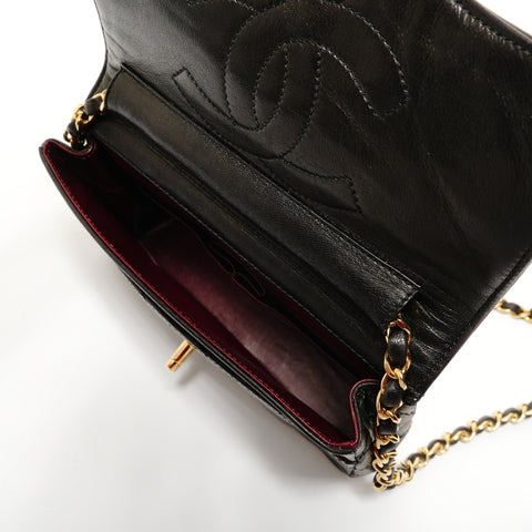 CHANEL Series 3, 1994-1999, Paris Limited Edition Mini Matelass Lambskin Single Flap Shoulder Bag black WS28180