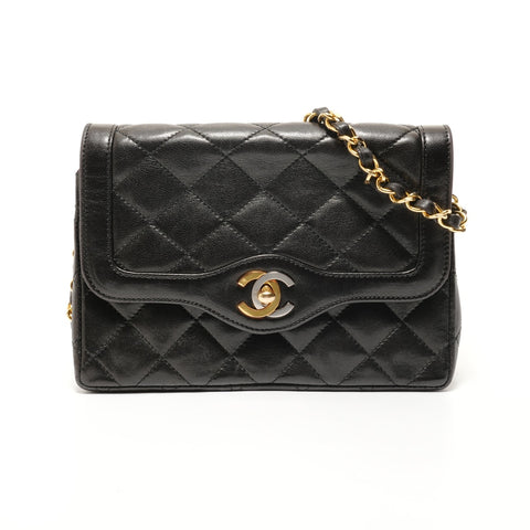 CHANEL Series 3, 1994-1999, Paris Limited Edition Mini Matelass Lambskin Single Flap Shoulder Bag black WS28180