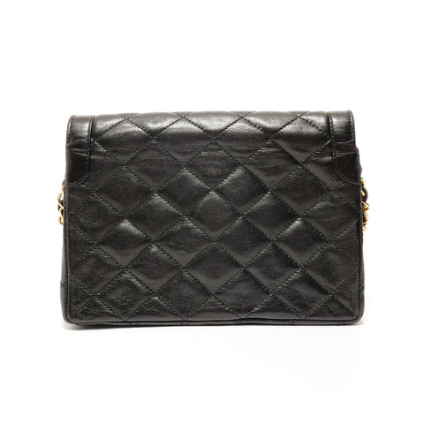 CHANEL Series 3, 1994-1999, Paris Limited Edition Mini Matelass Lambskin Single Flap Shoulder Bag black WS28180