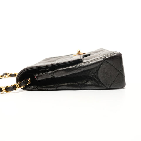 CHANEL Series 3, 1994-1999, Paris Limited Edition Mini Matelass Lambskin Single Flap Shoulder Bag black WS28180
