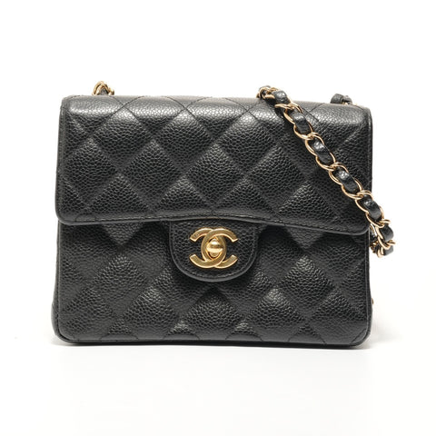 CHANEL Series 3, 1994-1999, Caviar Skin Mini Matelass Shoulder Bag black WS28182