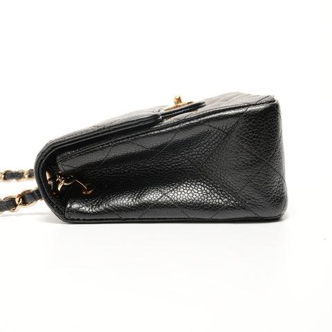CHANEL Series 3, 1994-1999, Caviar Skin Mini Matelass Shoulder Bag black WS28182