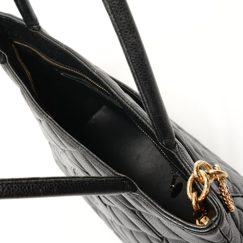 CHANEL No. 7 Replica Tote Caviar Skin Handbag black WS28191
