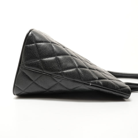 CHANEL No. 7 Replica Tote Caviar Skin Handbag black WS28191