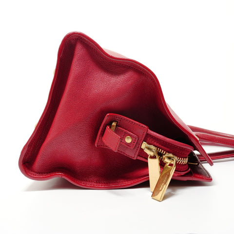 YVES SAINT LAURENT Cabas Chic 2-way Handbag Red WS28193