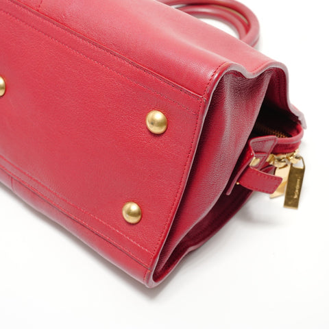 YVES SAINT LAURENT Cabas Chic 2-way Handbag Red WS28193