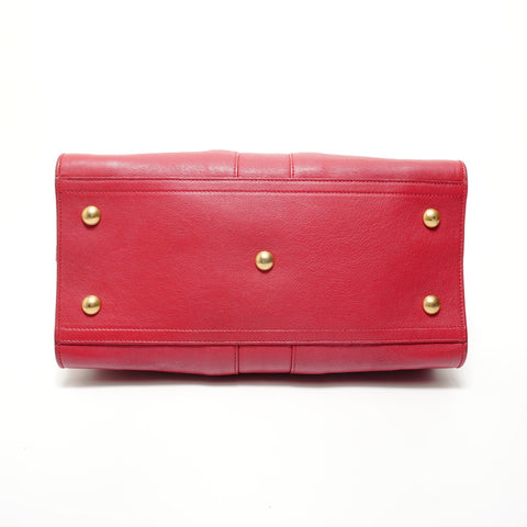 YVES SAINT LAURENT Cabas Chic 2-way Handbag Red WS28193