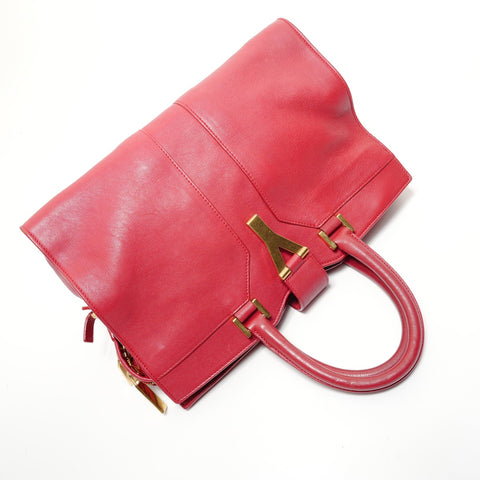 YVES SAINT LAURENT Cabas Chic 2-way Handbag Red WS28193