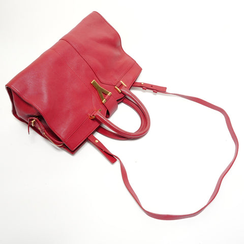 YVES SAINT LAURENT Cabas Chic 2-way Handbag Red WS28193