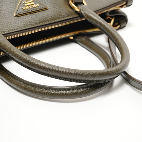 PRADA Saffiano Galleria 2way Handbag khaki WS28197