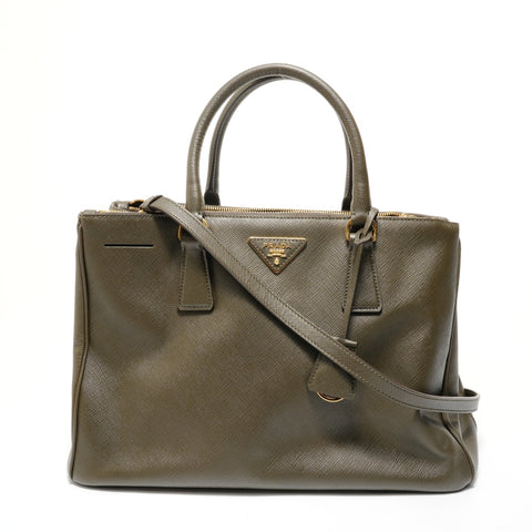 PRADA Saffiano Galleria 2way Handbag khaki WS28197