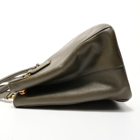 PRADA Saffiano Galleria 2way Handbag khaki WS28197