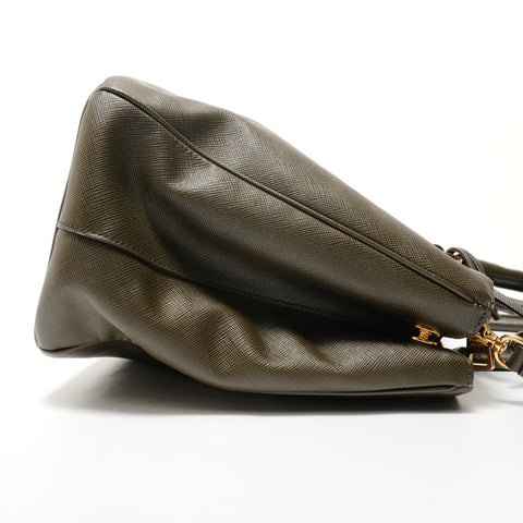 PRADA Saffiano Galleria 2way Handbag khaki WS28197