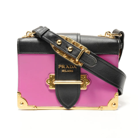 PRADA Cahier Leather Shoulder Bag pink WS28199