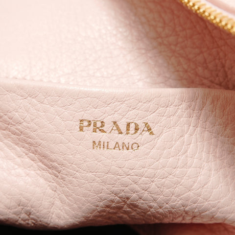 PRADA Leather 2way Handbag pink WS28200