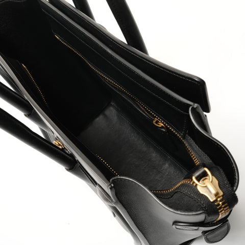 CELINE Luggage Micro Shopper Leather Handbag black WS28204