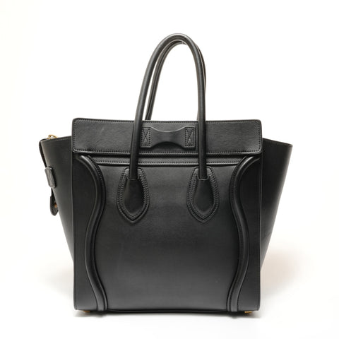 CELINE Luggage Micro Shopper Leather Handbag black WS28204