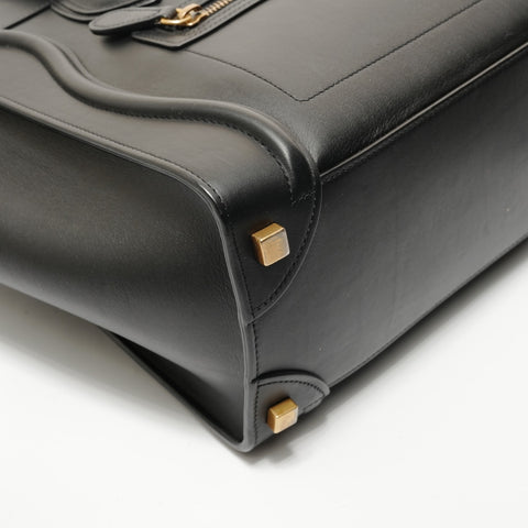 CELINE Luggage Micro Shopper Leather Handbag black WS28204
