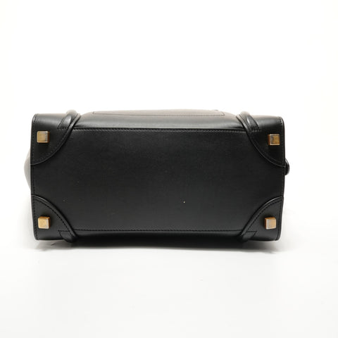 CELINE Luggage Micro Shopper Leather Handbag black WS28204
