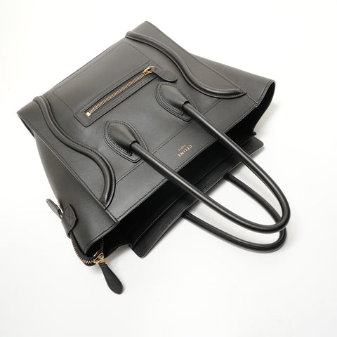 CELINE Luggage Micro Shopper Leather Handbag black WS28204