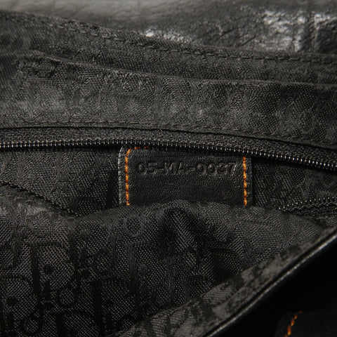 Christian Dior Gaucho Leather Shoulder Bag black WS28208