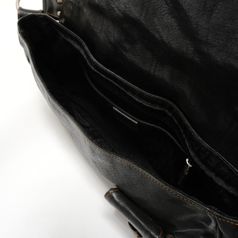 Christian Dior Gaucho Leather Shoulder Bag black WS28208