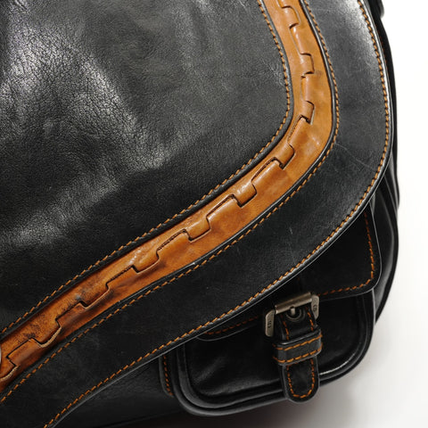 Christian Dior Gaucho Leather Shoulder Bag black WS28208