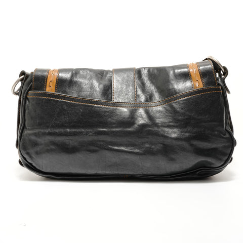 Christian Dior Gaucho Leather Shoulder Bag black WS28208