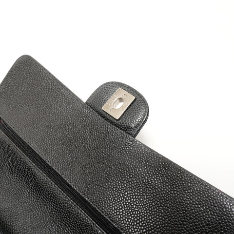 CHANEL Item No. 18, 2013-2014, Caviar Skin Matelass, Metal Silver Shoulder Bag black WS28209