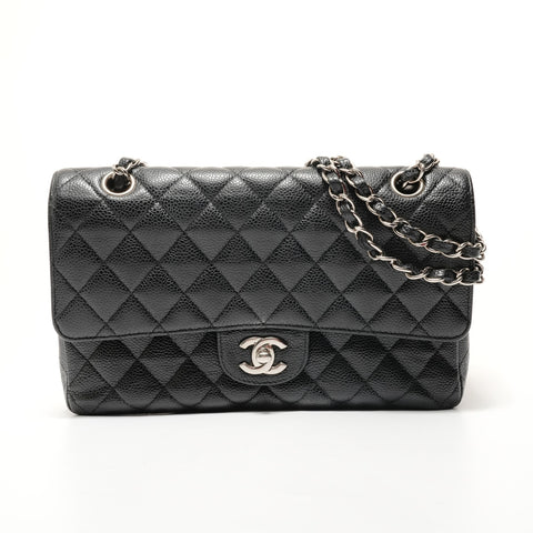 CHANEL Item No. 18, 2013-2014, Caviar Skin Matelass, Metal Silver Shoulder Bag black WS28209