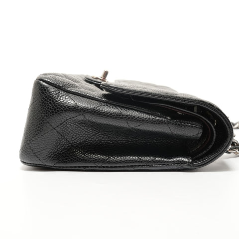 CHANEL Item No. 18, 2013-2014, Caviar Skin Matelass, Metal Silver Shoulder Bag black WS28209