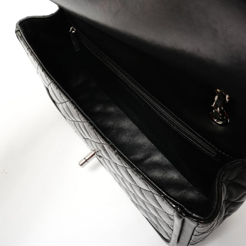 CHANEL Item No. 18, 2013-2014, Patent Leather, Single Flap Matelass Shoulder Bag black WS28210