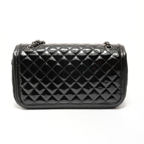 CHANEL Item No. 18, 2013-2014, Patent Leather, Single Flap Matelass Shoulder Bag black WS28210