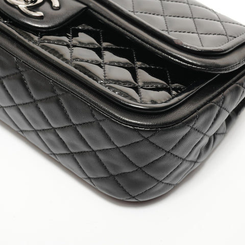 CHANEL Item No. 18, 2013-2014, Patent Leather, Single Flap Matelass Shoulder Bag black WS28210