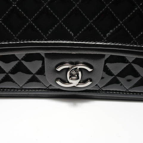 CHANEL Item No. 18, 2013-2014, Patent Leather, Single Flap Matelass Shoulder Bag black WS28210