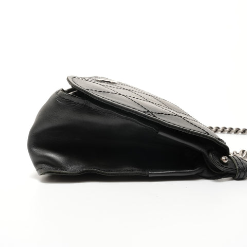 CHANEL Item No. 18, 2013-2014 Wild Stitch Gunmetal Shoulder Bag black WS28211