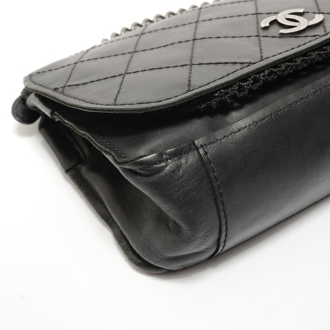CHANEL Item No. 18, 2013-2014 Wild Stitch Gunmetal Shoulder Bag black WS28211