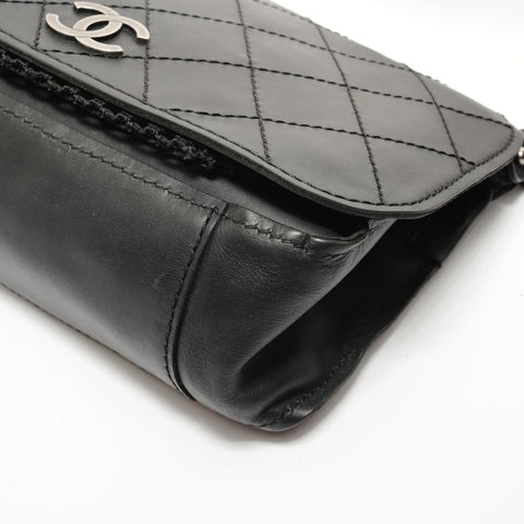 CHANEL Item No. 18, 2013-2014 Wild Stitch Gunmetal Shoulder Bag black WS28211