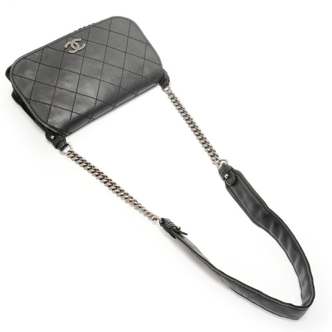 CHANEL Item No. 18, 2013-2014 Wild Stitch Gunmetal Shoulder Bag black WS28211