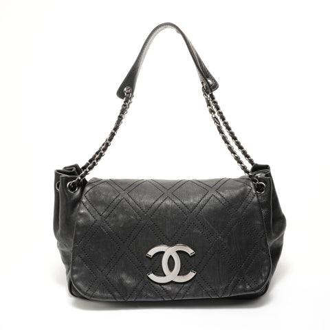 CHANEL Number 10s 2005-2006 Wild Stitch Cruise Line Shoulder Bag black WS28212