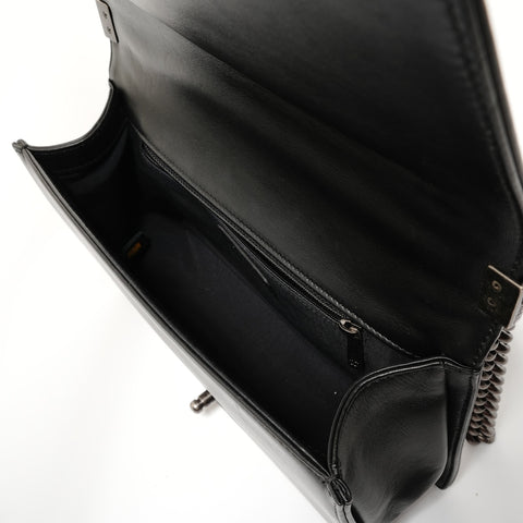 CHANEL Item No. 19, Boy Chanel, Gunmetal Shoulder Bag black WS28213