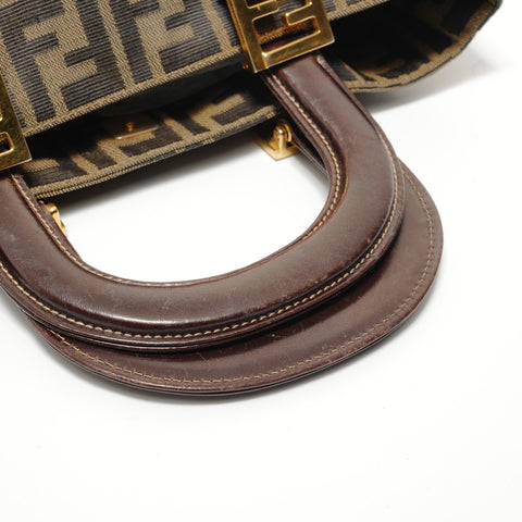FENDI Zucca canvas Handbag Brown WS28216