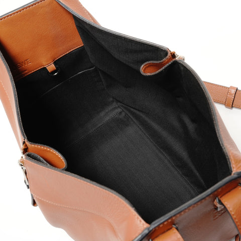 LOEWE Hammock Anagram 2-Way Leather Handbag Brown WS28217