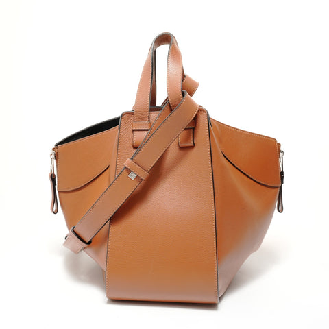 LOEWE Hammock Anagram 2-Way Leather Handbag Brown WS28217