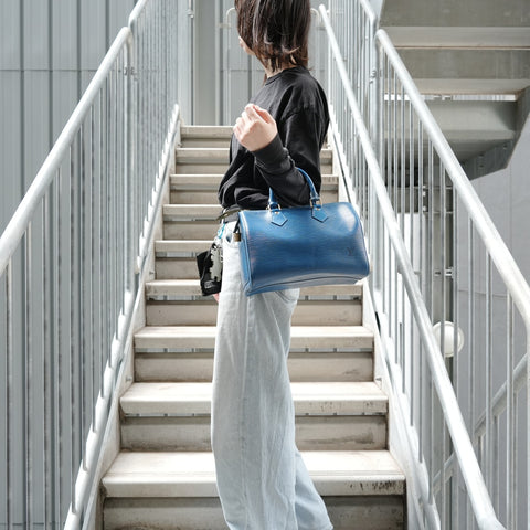 LOUIS VUITTON Epi Speedy 28 (1995) Handbag blue WS28219