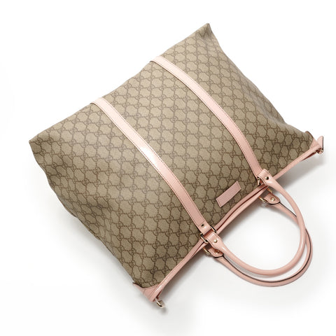 GUCCI GG Supreme Ink Leather Tote Bag beige WS28221