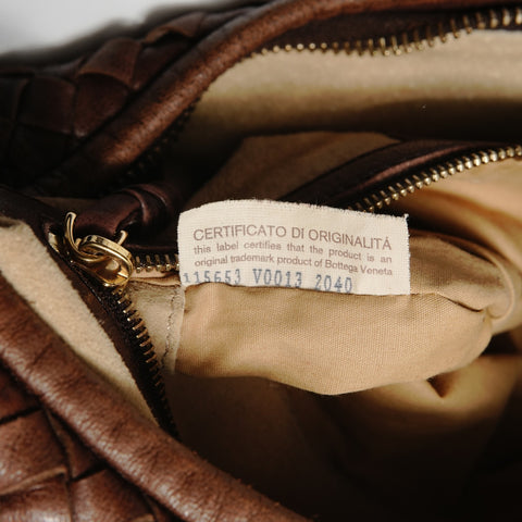 BOTTEGAVENETA INTRECCIATO Hobo Shoulder Bag Brown WS28227