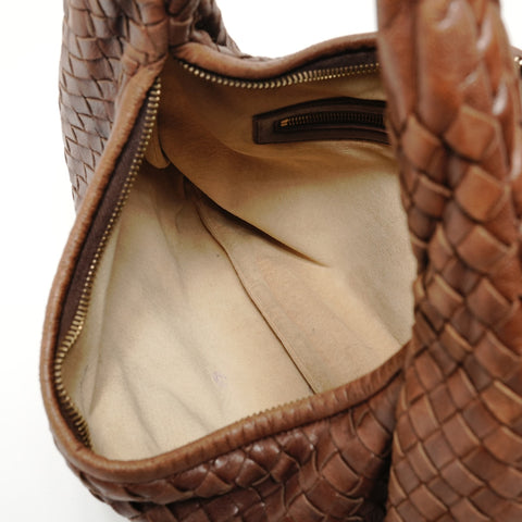 BOTTEGAVENETA INTRECCIATO Hobo Shoulder Bag Brown WS28227